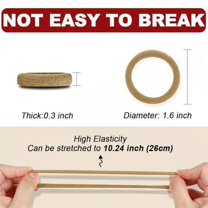 IKOCO 150PCS Seamless Hair Ties for Women, No Damage, Light Brown | Cotton Ponytail Holders, Value Pack, Elastic, No Breakage, No Crease, Durable Hold, for Thick & Curly Hair - color: Light Brown