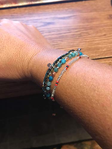 Handmade Adjustable Wrap Bracelet Bohemian String Braided Beads Anklets Gifts for Women - color: Green