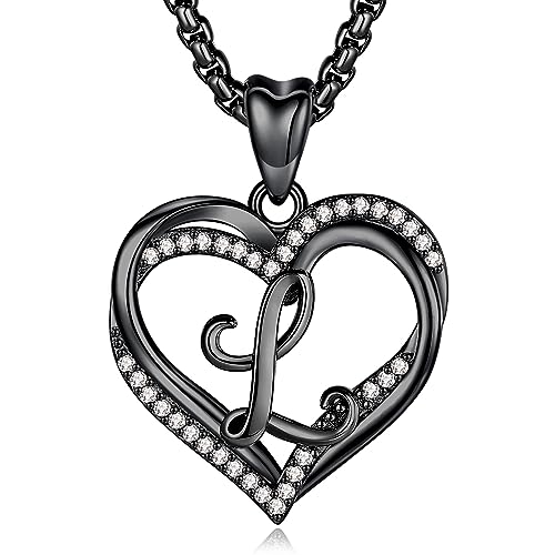 INFUSEU Unique Initial Necklaces for Women Girls Small Heart Letter Jewelry, Meaningful Personalized Gifts - style: L