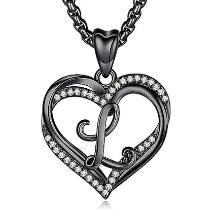 INFUSEU Unique Initial Necklaces for Women Girls Small Heart Letter Jewelry, Meaningful Personalized Gifts - style: L