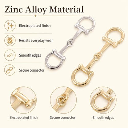 2Pcs Simple and Elegant Horsebit Silk Scarf Buckle Ring Scarf Rings for Women