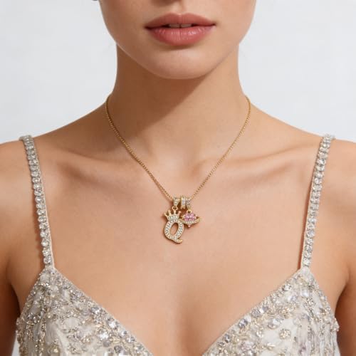18K Gold & Silver Plated Initial Necklaces for Women - color: Q-Gold