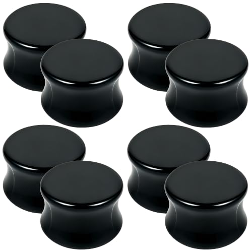 Cisyozi 6G-30mm Solid Acrylic Gauges for Ear Double Flared Saddle Lightweight Ear Gauges Tunnels Plugs Stretcher Expander Piercing Body Jewelry for Women Men Black Clear - color: Black, size: 2G = 1/4 inch = 6mm