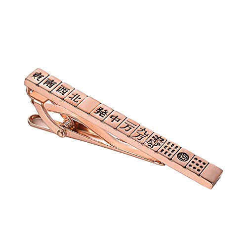 Yuorsfs Chinese Mahjong Tie Clips for Men Novelty Funny Stainless Steel Tie Clip Personalized Tie Bar Suitable For Daily - style: Funny Mahjong