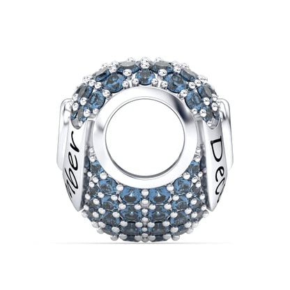 Birthstone Charms Love Heart Openwork Bead Charm for Women Bracelets and Necklaces 925 Sterling Silver with 5A Cubic Zirconia,Jewelry Gifts Women - color: December Birthstone Charms