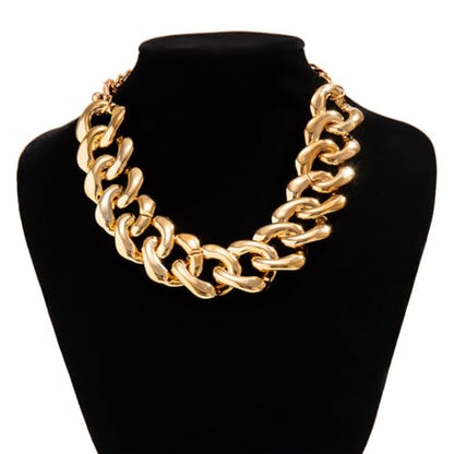 Chunky Gold Chain Necklace for Women Big Chunky Choker Necklace Gold Cuban Link Chain Necklaces Punk Hip-Hop Necklaces Costume Jewelry Gift - color: Gold03