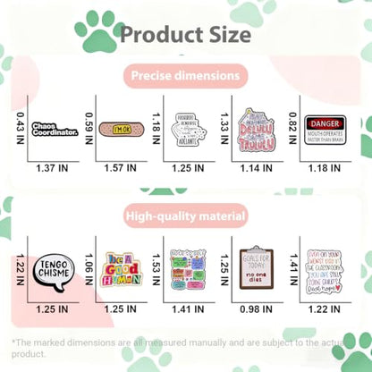 4/6/9/10/12/16/20PCS Cute Enamel Pins Bulk Set, Art Aesthetic Lapel Brooches, Humorous Quote Pins for Backpacks Jackets Hats Bags, Novelty Cool Badges for Women, Men, Teens, Kids - style: 20pcs B