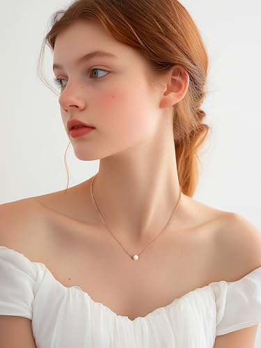 PROSILVER 925 Sterling Silver Necklace for Women Dainty Pendant Necklace | Hypoallergenic 925 Sterling Silver, Cute Small Pendant, Star/Heart/Moon/Triangle/Bar/Round Necklace Silver with Gift Box - color: 03 Rose Gold, style: 04 Round