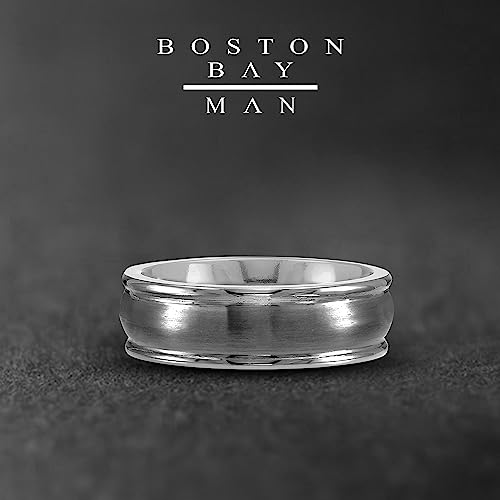 Boston Bay Diamonds Tantalum Comfort Fit Mens Wedding Band or Fashion Ring - 7mm & 8mm - Choice of Style - color: 7mm Brushed Concave Channel