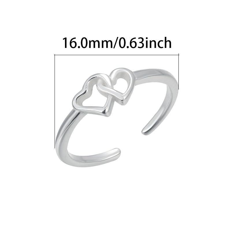 Shysnow 925 Sterling Silver Toe Rings for Women Minimalist 14K Gold Plated Heart Waterproof Adjustable Foot Ring Dainty Summer Beach Barefoot Jewelry Jewelry Gifts