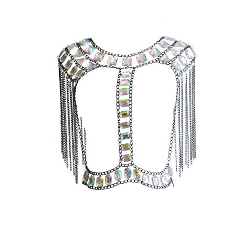 Women Sexy Jewelry Night Shop Costume Shoulder Body Chain - color: Black -Shoulder body chain