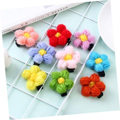 12pcs Flower Bobby Pins Hair Clips Mixed Colors Birthday Hair Accessories Sweet Headwear Set Random Color