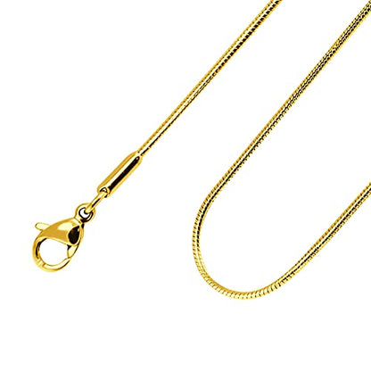 555Jewelry 1.2mm Stainless Steel Snake Chain Necklace for Men & Women, 16-28 Inch - color: Gold