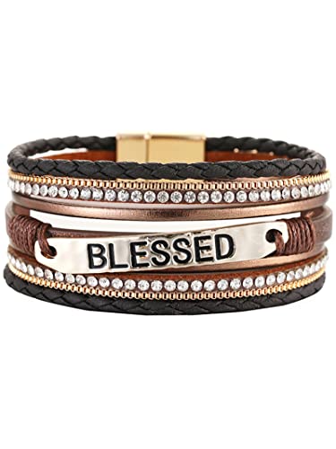Long tiantian Boho Western Bracelets for Women Leather Wrap Bracelets Turquoise Bracelet Western Jewelry Country Concert Outfits - color: Leather Wrap Bracelets 1
