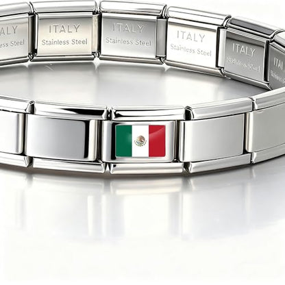 Italian Bracelet Charm,9mm,United Arab Emirates,Country & Culture > Flag - color: Mexico