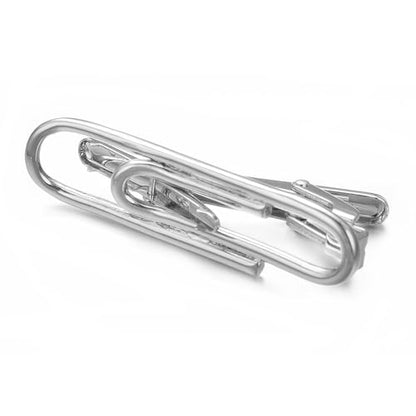Yoursfs Personalized Stationery Series Tie Clips For Men Novelty Ruler/Pen Tie Clips Unique 18K Gold Plated/Silver Stainless Steel Tie Clip Jewelry For Father Husband Suitable For Daily - style: Men's silver paperclip tie clip