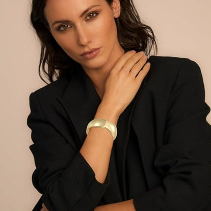 YMBYCM Gold Chunky Bangle Bracelets for Women | Trendy Wide Chunky Cuff Bracelets Wrap Bracelet Fashion Jewelry Accessories - color: D-G