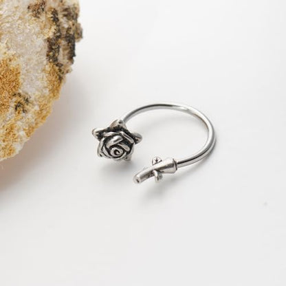16G Rose Flower Lip Rings Surgical Steel Snake Bite Jewelry for Snake Bites Piecing, Horseshoe Labret Jewelry for Lip Piercing, 16 Gauge - size: 16G-12mm, style: 2 Pcs