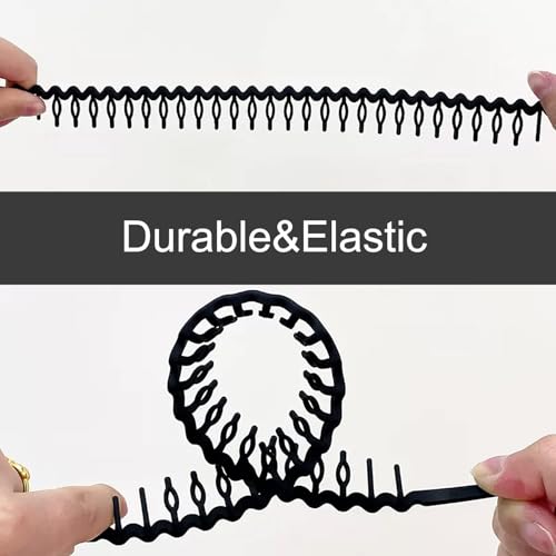 ULTIMUTE 8 PCS Fashion No Slip Effortless Plastic Headbands with Teeth Comb Black Skinny Hair Accessories Bands for Women Men Teen Girls, Matte Black - color: Matte Black