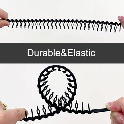 ULTIMUTE 8 PCS Fashion No Slip Effortless Plastic Headbands with Teeth Comb Black Skinny Hair Accessories Bands for Women Men Teen Girls, Matte Black - color: Matte Black