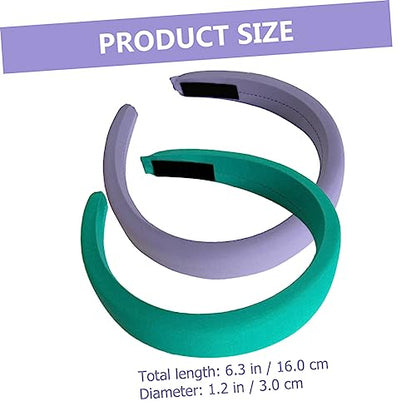 2pcs Wide Padded Headbands for Women and Girls Lightweight Fabric Hair Accessories Light for Daily Wear Parties School and Travel