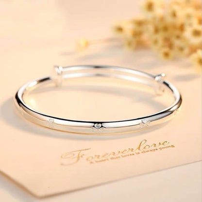 925 Sterling Silver Bracelet Plated Cuff Bangle Bracelet Fashionable Multi-layer Cross Wire Bangle Bracelet Open Adjustable Wide Cuff Bracelet for Teen Girls Fashion Jewelry - color: 01