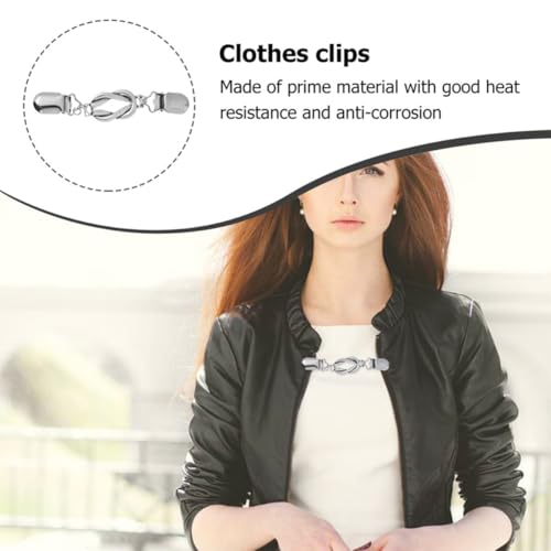 2pcs Vintage Retro Cardigan Clips for Women Silver Alloy Collar Clasps with Exquisite Antique Style, All-match Brooches to Add Elegance for Sweaters and Jackets