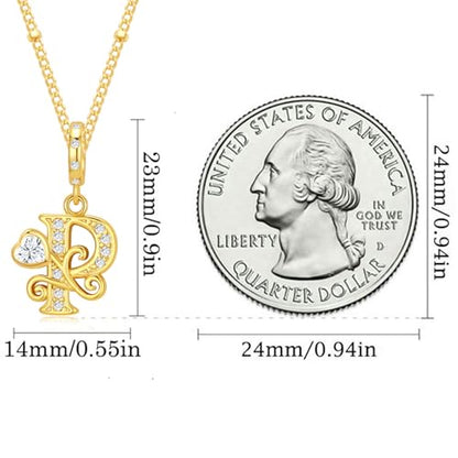 TIZU Initial Necklaces for Women - Dainty 14K Gold Plated Letter Pendant Trendy Personalized Initial A-Z Necklaces Jewelry Gift - color: Gold-P