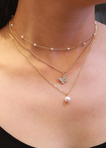11pcs Gold Necklace Set For Women Layered Necklaces Herringbone Necklace Chunky Gold Necklace Pack