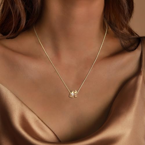 OGD Layered CZ Rondelle Pendant Necklaces for Women, 14K Gold Plated Trendy Mariner Chain Dainty Circle Rondelle Pendant Choker Necklace for Women Two-Toned Cubic Zirconia Gold Necklace - color: Two Pendant-Gold