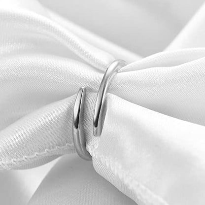 MYNENEY Pointed Classical Promise Ring Stainless Steel Thin Ring For Women - color: Open Twist-Silver, size: 8