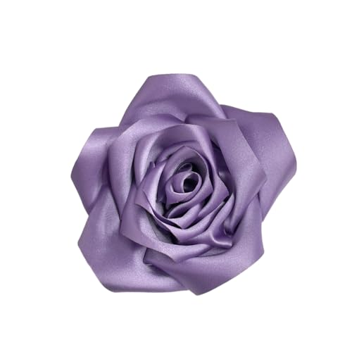 Satin Rose Flower Large Brooch Lapel Pins Handmade Fabric Flower Brooches Pin Classic for Wedding Party Dance Banquet for Women Men Dress Suit Clothes Accessories JewelryGifts 110mm - color: Purple