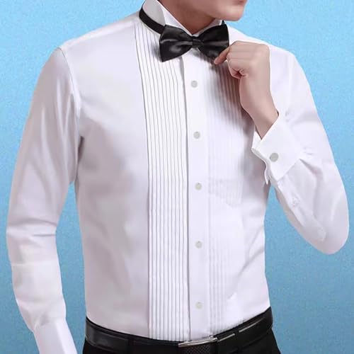 GWD Mens Cufflinks Stainless Steel Tuxedo Shirt Studs Set with Gift Box Black Cuff link Jewelry Gift Wedding Business - style: Silver