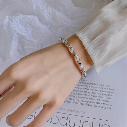 925 Sterling Silver Bangles For Women Handmade Silver Bangles Open Adjustable Bangle Bracelets For Women Silver Open Cuff Bracelets Stackable Wrap Bangles Festival Jewelry Gifts - color: Style 19