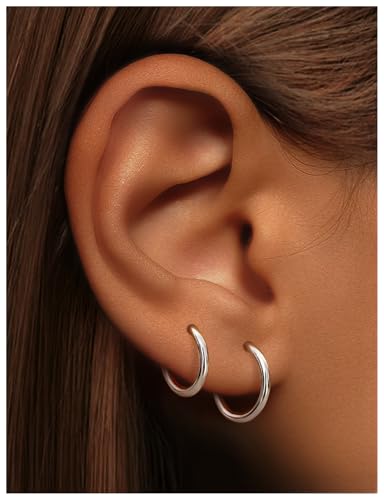 20G 18G 16G 14G 12G 10G 8G 6G 4G 2G Nose Rings Hoops Astm F136 Titanium Clicker Septum Lip Ring Tragus Helix Daith Rook Conch Snug Cartilage Lobe Earrings Hoop Piercing Jewelry For Women Men - size: 10G-16MM