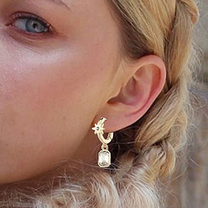 9 Pairs Gold Chunky Hoop Earrings Set for Women, 14K Gold Plated Twisted Huggie Hoop Earring Hypoallergenic, Lightweight Thick Open Hoops Earrings Jewelry Gifts. - color: B-9 Gold Hoop Earrings