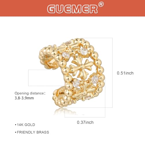 Chunky Ear Cuff Earrings for Women Single | Non Piercing, Clip On, 14K Gold Plated, Cubic Zirconia, Hypoallergenic, Jewelry Gifts - style: Iris