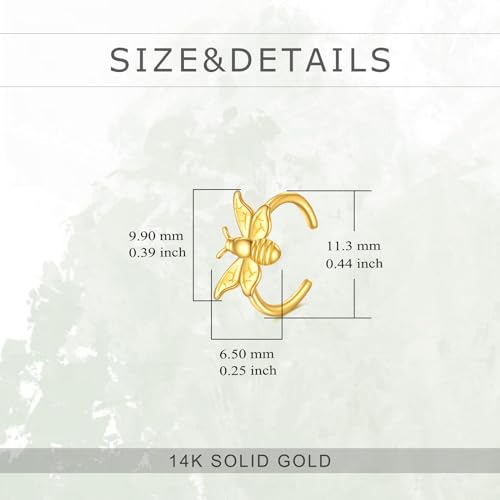 KECHO 14K Gold Ear Cuff Earrings Hypoallergenic Non Piercing Cartilage Earring Jewelry Gifts for Women - style: Bee