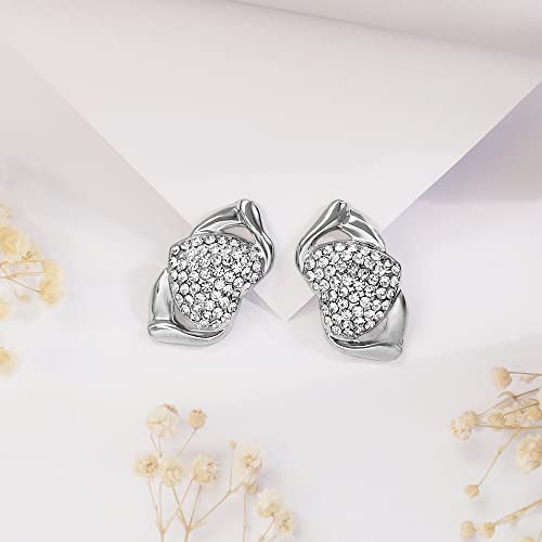 SYHOL Gold Jewelry Set 18K Gold Accessories for Women Jewelry Set Wedding Bridal Fashion Jewelry Sets Women Accessories Bracelets Earrings and Rings Sweetheart Gifts - color: Silver