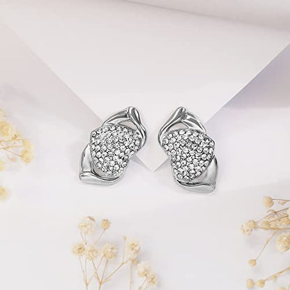 SYHOL Gold Jewelry Set 18K Gold Accessories for Women Jewelry Set Wedding Bridal Fashion Jewelry Sets Women Accessories Bracelets Earrings and Rings Sweetheart Gifts - color: Silver