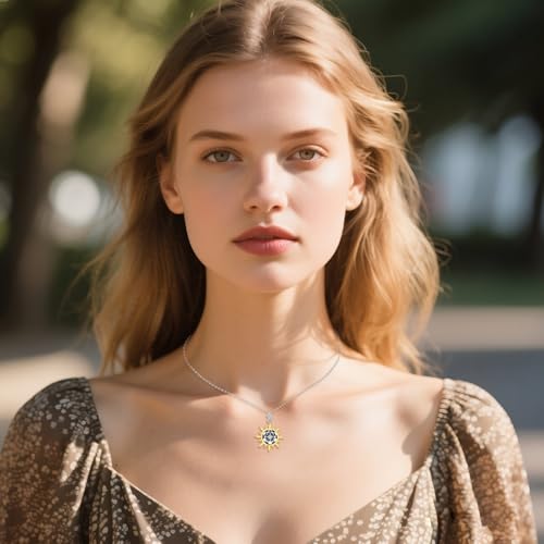 Saturn Planet/Sun Moon and Star Necklace 925 Silver Sterling Galaxy Pendant Necklaces Celestial Jewelry Birthday Jewelry for Her Women Astronomy Lovers Gifts - style: Sun,Moon and Star Necklace