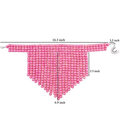 Coiris Boho African Wooden or Acrylic Beaded Bib Statement Necklace Strands Layered Cluster Chunky Collar Choker Wood Necklace for Women Fashion Costume Jewelry - color: Pink