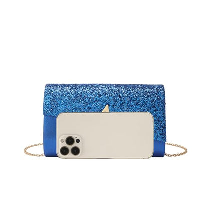 YYW 4 Pieces Women Evening Handbags Clutch Purse Bag with Rhinestone Crystal Jewelry Set for Wedding Party - color: royal blue