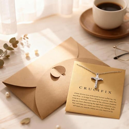 Baydurcan Dainty Silver Necklace for Women Ankh Horse Celtic Necklace Gifts | Dainty charm gifts for friends sister mother, birthday, christmas, graduation gifts. Ready to give with card & envelope. - style: Jesus
