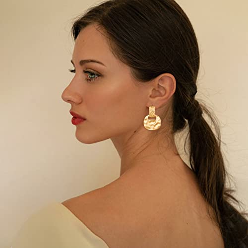 MUYAN Gold Clip On Drop Earrings for Women Non Piercing Dangle Earrings Fashion Jewelry - color: C Clip Gold
