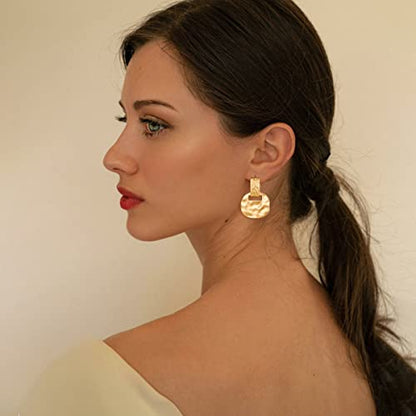 MUYAN Gold Clip On Drop Earrings for Women Non Piercing Dangle Earrings Fashion Jewelry - color: C Clip Gold