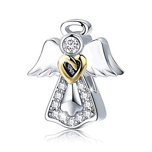 Charms for Bracelets and Necklaces Statue of Liberty CHARM and Family Clasp Safety Chain Charm Beads Charms Jewelry for Women - color: Feathers Angel Wing