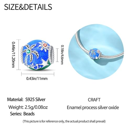 Pandach 925 Sterling Silver Charms for Bracelets and Necklaces Travel Round The World Beads Charms Relaxation Dangle Pendant,Jewelry Beads Gifts for Women - style: Under the Sea Star Beads