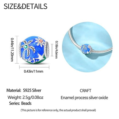 Pandach 925 Sterling Silver Charms for Bracelets and Necklaces Travel Round The World Beads Charms Relaxation Dangle Pendant,Jewelry Beads Gifts for Women - style: Under the Sea Star Beads