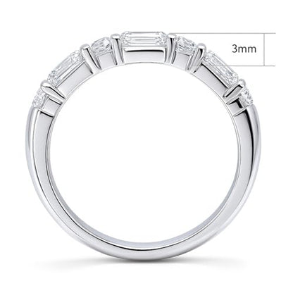 BERRICLE Sterling Silver CZ Art Deco Rings Half Eternity Ring for Women, Cubic Zirconia - style: Empress Mixed Cuts